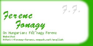 ferenc fonagy business card